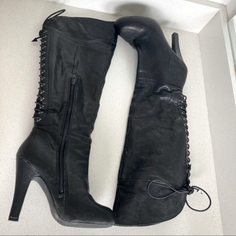 Gianni Bini Lace Up Knee High Boots